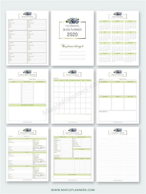 blog planner printable blog planner printable calendar
