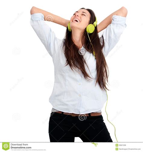 Girl Feeling Happy With Music Royalty Free Stock Images