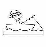 Fishing Boat Coloring Pages Printable Man Boats Clipart Color Fishboat Fisherman Book Guy sketch template