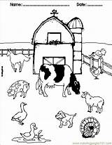 Farm Coloring Pages Animals Barn Printable Color Animal Equipment Colouring Preschool Barnyard Kids Print Clipart Down Farming Books Clip Activities sketch template