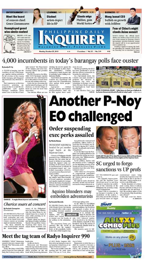 inquirer front page october