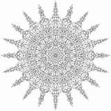 Mandala Snowflake Coloriage Mandalas Flocon sketch template