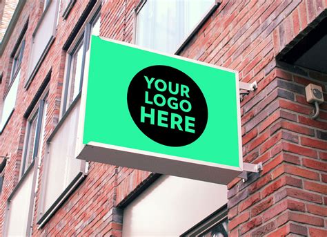 outdoor advertising backlit shop sign board mockup psd files good mockups