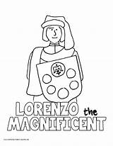 Coloring History Magnificent Lorenzo Choose Board Medici sketch template