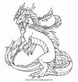 Mythical Water Drachen Fabeltiere Ausmalbilder sketch template