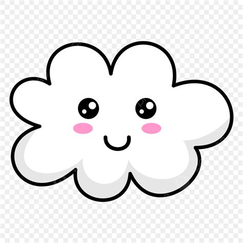 kawaii cloud white transparent cute cloud kawaii smile cute cloud