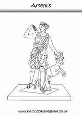 Artemis Colouring Ancient Greece Coloring Greek Goddess sketch template