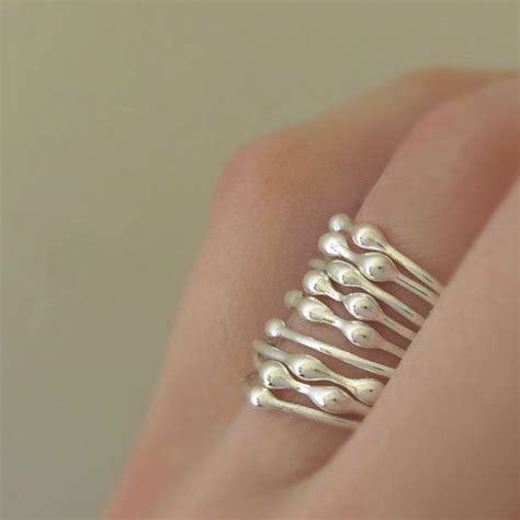 custom stacking ring set in sterling silver rain build a etsy