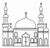 Colouring Mosque Pages Ramadan Printable Print sketch template