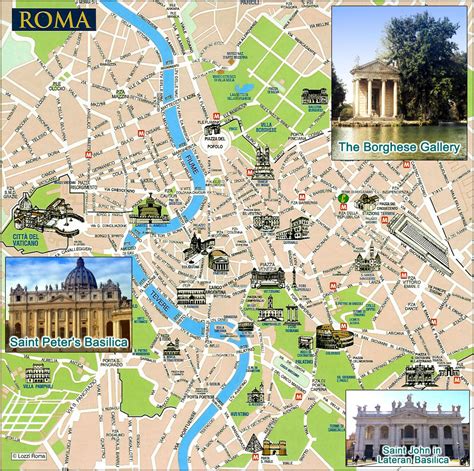 large detailed tourist map  rome city rome city large detailed tourist map vidianicom