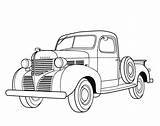 Coloring Pages Car Old Dodge Pickup 1939 Antique Classic Trucks Truck Cars Color Police Drawing Charger Vintage Colouring Semi Sketches sketch template