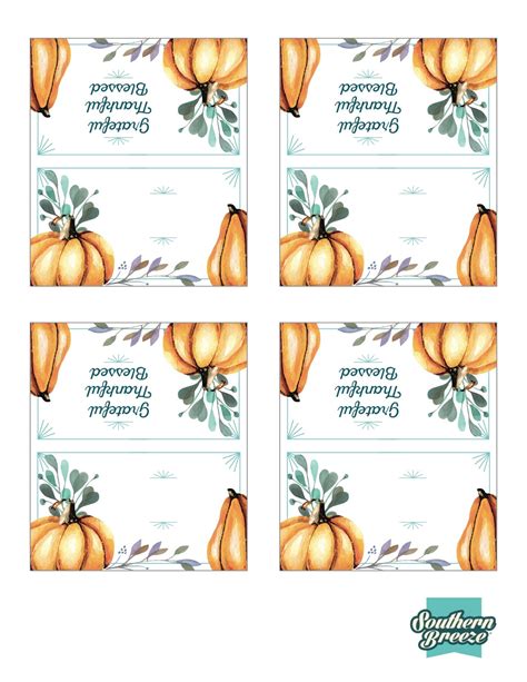thanksgiving place cards  printable