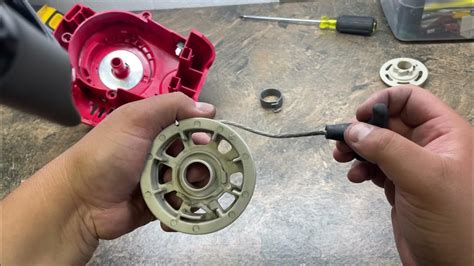 How To Fix Weed Eater Starter Recoil Spring And Pull String Youtube