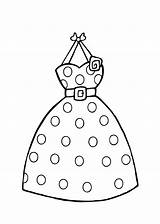 Coloring Dress Pages Fashion Printable Girls Clothing Dot Polka Drawing Book Colouring Clothes Clipart Kids Print Dresses Dots Sheets Barbie sketch template