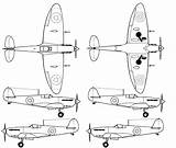 Spitfire Raf sketch template