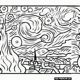 Gogh Van Starry Night Coloring Vincent Pages Drawing Drawings Pintura Clipart Color Paintings Atividades Painting Getdrawings Desenhos Thecolor Arte Noite sketch template