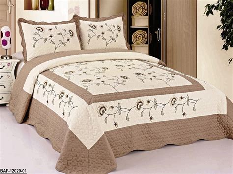 pcs high quality fully quilted embroidery quilts bedspread bed coverlets cover set queen