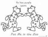 Coloring Zoo Pages Put Purple Spots Printable Preschool Kids Petting Template Getcolorings Color sketch template