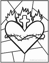 Coloring Heart Sacred Pages Kids Stained Glass Designs Adults Different Cool Make Top sketch template