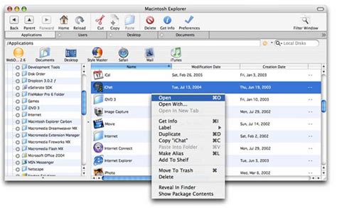 macintosh explorer tabbed file browser and file manager