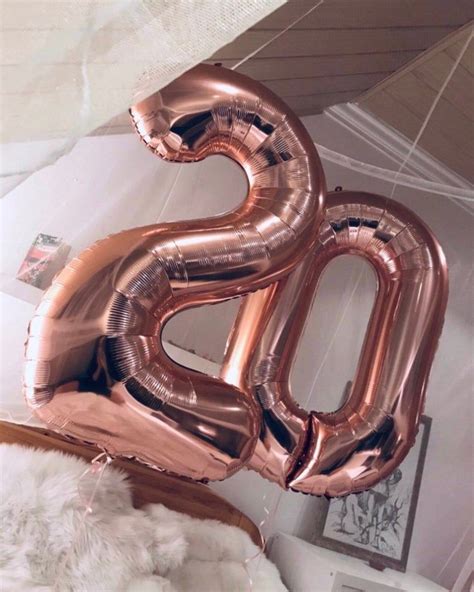 20th Birthday Balloons Rose Gold Number 20 Balloons 20 Etsy Birthday