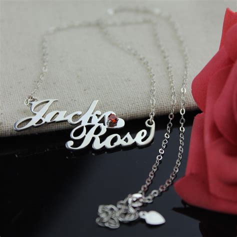 two row letter carrie style name necklace silver