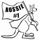 Aussie Kangaroo sketch template