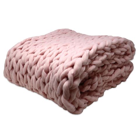 chunky knit throw blankets soft wool feel cosy sofa bed throws cm