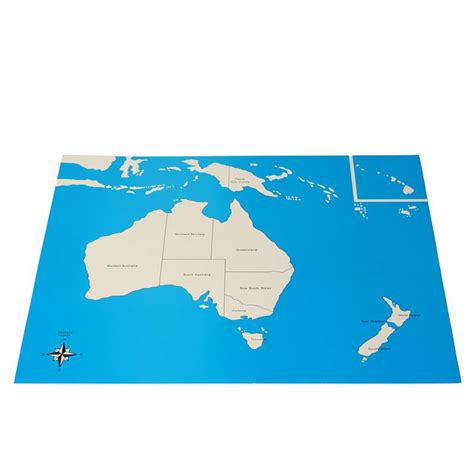 lamina de australia  nombres en geografia montessori