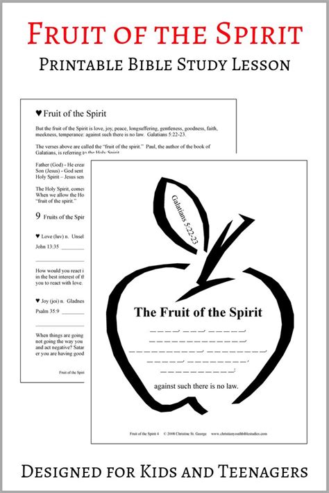 pin  fruit   spirit  bible printables