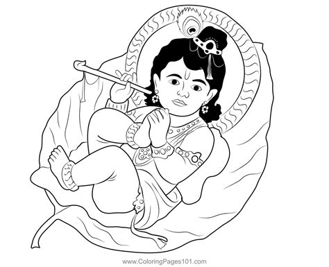 krishna  coloring page  kids  krishna janmashtami printable