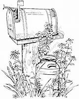 Mailbox Coloring Pages Rural Patterns Wood Stamps Burning Country Rubber Fall Post Designs Drawing Drawings Adult Pyrography Book Painting Northwoods sketch template