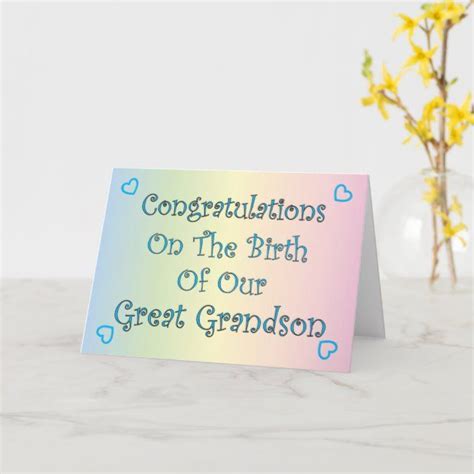 great grandson card zazzlecom cards grandsons place card holders