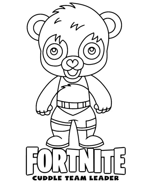 big fortnite bear coloring page  print