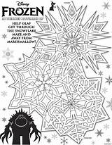 Frozen Coloring Kids Maze Pages Disney Characters sketch template