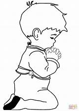 Praying Coloring Boy Orando Little Pages Person Para Printable Drawing Niño Niños Imagen Kids Imágenes Imprimir Colorear Dibujo Imagenes Dios sketch template