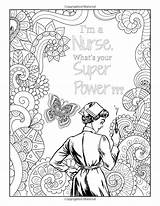 Coloring Nurse Adult Book Pages Words Humor Visit Mind Peace Joy sketch template