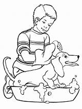 Hond Wassen Leukekleurplaten sketch template