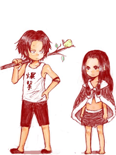 boa hancock and portgas d ace one piece drawn by matsu