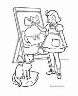 Cat Coloring Pages Print Color Easel Kitten Cats Template Dot Library Clipart Printable Cartoon Printing sketch template