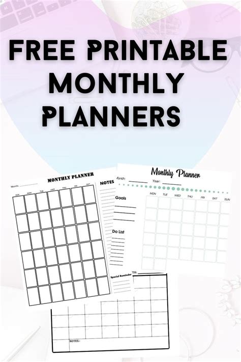 printable monthly planner templates monthly planner template