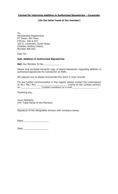 authorized signatory letter sample attherclaribel