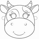 Mask Cow Coloring Printable Pages Cows Animal Masks Kids Templates Animals Craft Printables Funny Categories sketch template