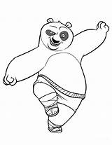 Coloring Panda Pages Fu Kung Popular sketch template