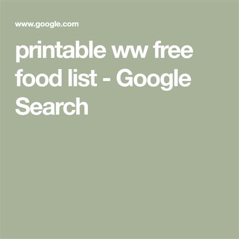 printable ww  food list google search  food food lists food