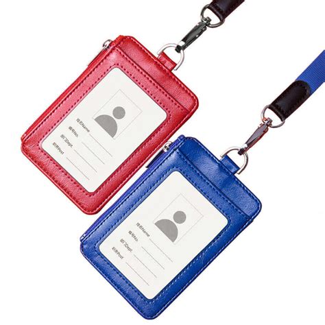 premium wallet pu id card holder  zip lanyard id card holders