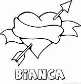 Bianca Liefde Naam Kleurplaat sketch template