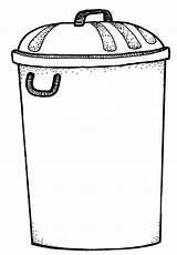 Garbage Clipart Trash Clip Cans Library Colouring Pages sketch template