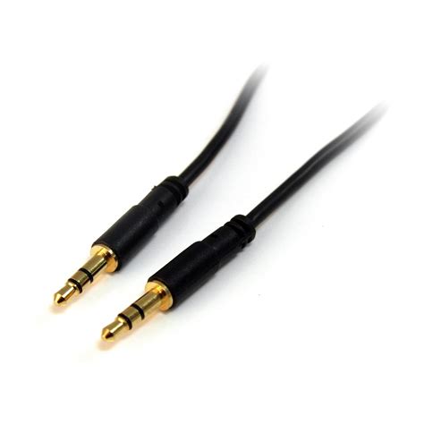 startechcom mm audio cable  ft slim   aux cable male  male audio cable