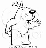 Dog Standing Hind Legs Cartoon Clipart Friendly His Coloring Waving Cory Thoman Outlined Vector 2021 sketch template